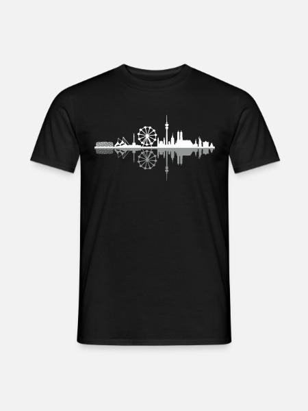 Skyline - München Riesenrad - Männer T-Shirt - Schwarz