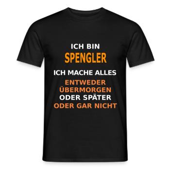 spengler - Männer T-Shirt - Schwarz - Vorne - AI Model Male 178 light (178cm)