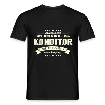 Konditor aus Leidenschaft - Männer T-Shirt - Schwarz - Vorne - AI Model Male 178 light (178cm)