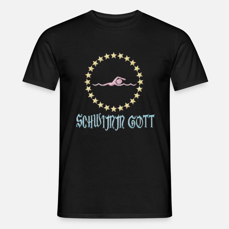 Schwimm Gott - Männer T-Shirt - Schwarz