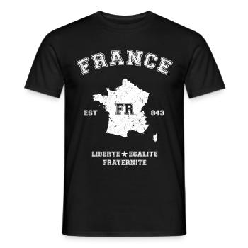 France - Männer T-Shirt - Schwarz - Vorne - AI Model Male 178 light (178cm)