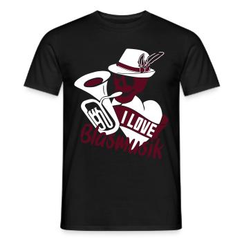 I love Blasmusik - Männer T-Shirt - Schwarz - Vorne - AI Model Male 178 light (178cm)