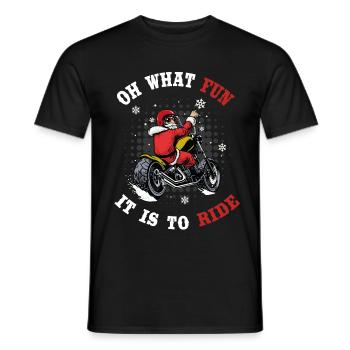 Santa Motorcycle Chopper - Men's T-Shirt - black - Front - AI Model Male 178 light (178cm)