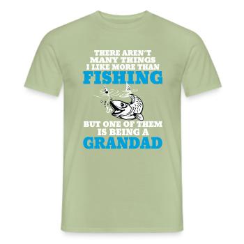 Fishing Grandad - Men's T-Shirt - sage - Front - AI Model Male 178 light (178cm)