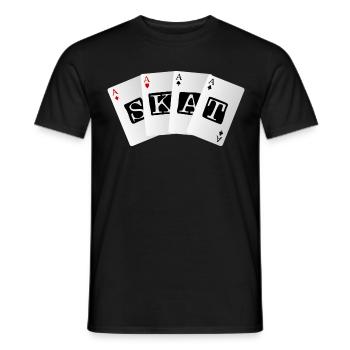 SKAT Kartenspiel Ramsch Skatbruder Trumpf Bauer - Männer T-Shirt - Schwarz - Vorne - AI Model Male 178 light (178cm)