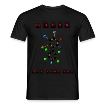 Caution - Männer T-Shirt - Schwarz - Vorne - AI Model Male 178 light (178cm)
