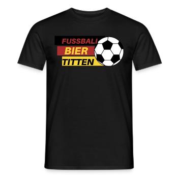 Fussball Bier Titten T-shirt in deutscher Sprache - Männer T-Shirt - Schwarz - Vorne - AI Model Male 178 light (178cm)