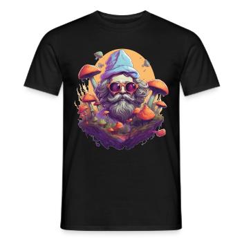 Pilze, Brille, Bart, Halloween, Sommer - Männer T-Shirt - Schwarz - Vorne - AI Model Male 178 light (178cm)