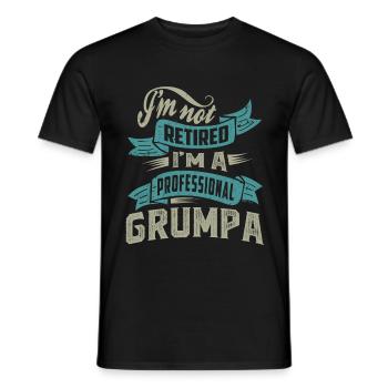 Professional Grumpa - Men's T-Shirt - black - Front - AI Model Male 178 light (178cm)
