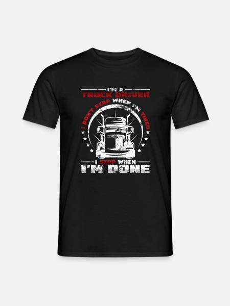 Je n'arrête pas le camion de camions de camionneur - T-shirt homme - noir