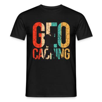 Geocaching - T-shirt homme - noir - Devant - AI Model Male 178 light (178cm)