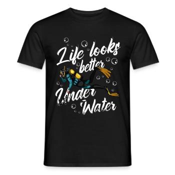Cool Diver Saying Diving Statement Gift Idea - Men's T-Shirt - black - Front - AI Model Male 178 light (178cm)