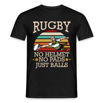 Rugby No Helmet No Pads Just Balls Cool Geschenk - T-shirt homme - noir - Devant - AI Model Male 178 light (178cm)