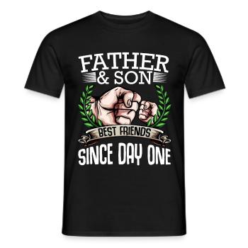 Vater und Sohn - Männer T-Shirt - Schwarz - Vorne - AI Model Male 178 light (178cm)