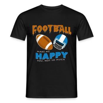 Football américain - T-shirt homme - noir - Devant - AI Model Male 178 light (178cm)