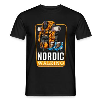 Cadeau sympa pour la marche nordique - T-shirt homme - noir - Devant - AI Model Male 178 light (178cm)
