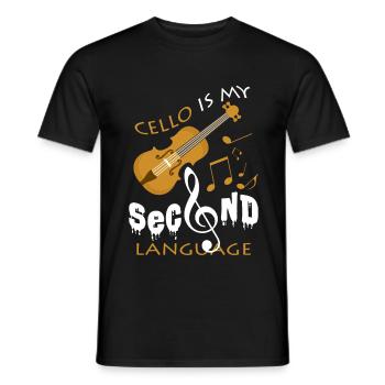 cello - Men's T-Shirt - black - Front - AI Model Male 178 light (178cm)