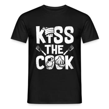 Baiser cuisine typographie Drôles Proverbes cadeau - T-shirt homme - noir - Devant - AI Model Male 178 light (178cm)