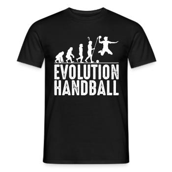 Handball Evolution Handballer Silhouette Geschenk - Männer T-Shirt - Schwarz - Vorne - AI Model Male 178 light (178cm)