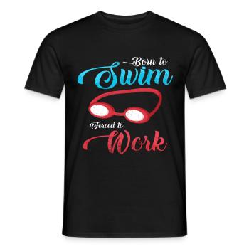 Paroles de nageur nage cadeau lunettes de natation - T-shirt homme - noir - Devant - AI Model Male 178 light (178cm)