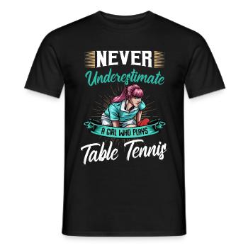 table tennis - Men's T-Shirt - black - Front - AI Model Male 178 light (178cm)
