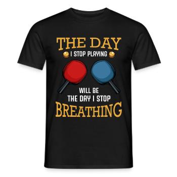 table tennis - Men's T-Shirt - black - Front - AI Model Male 178 light (178cm)