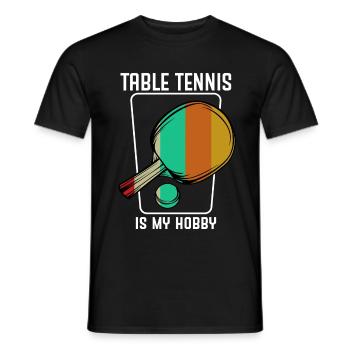 table tennis - Men's T-Shirt - black - Front - AI Model Male 178 light (178cm)