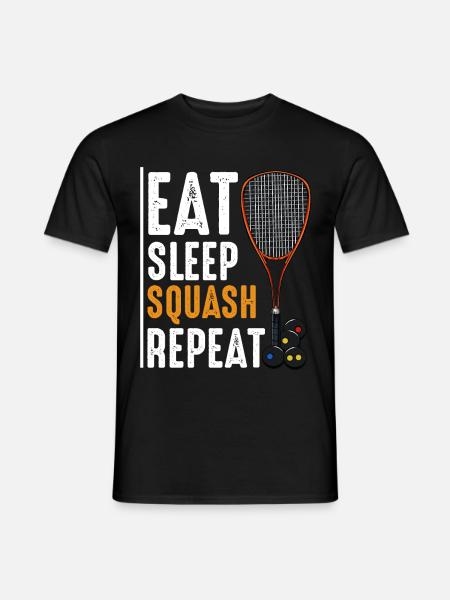 Eat Sleep Squash Repeat Funny sayings gift - Men's T-Shirt - black