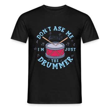drummer - Men's T-Shirt - black - Front - AI Model Male 178 light (178cm)