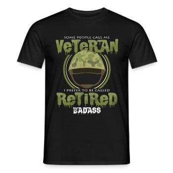 Soldat retraité Funny Sayings Veteran Gift - T-shirt homme - noir - Devant - AI Model Male 178 light (178cm)