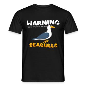 seagulls - Men's T-Shirt - black - Front - AI Model Male 178 light (178cm)