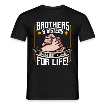 Bruder Und Schwester Beste Freunde Spruch Geschenk - Männer T-Shirt - Schwarz - Vorne - AI Model Male 178 light (178cm)