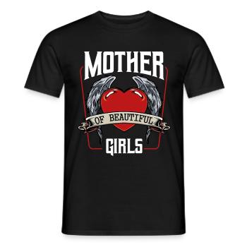 mother and daughter - Men's T-Shirt - black - Front - AI Model Male 178 light (178cm)