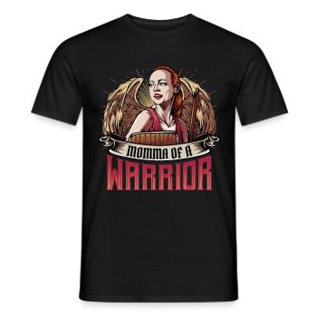 Momma Of A Warrior | Cool Sohn Muttertag Geschenk - Männer T-Shirt - Schwarz - Vorne - AI Model Male 178 light (178cm)