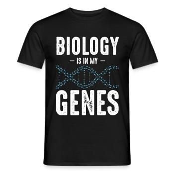 Biology Is In My Genes Biologists Gift Idea - Men's T-Shirt - black - Front - AI Model Male 178 light (178cm)