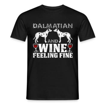 Dalmatian And Wine Feeling Fine Gift Idea - Men's T-Shirt - black - Front - AI Model Male 178 light (178cm)