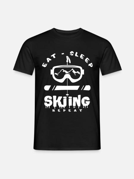 Ski - Männer T-Shirt - Schwarz