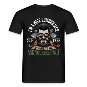 lumberjack - Men's T-Shirt - black - Front - AI Model Male 178 light (178cm)