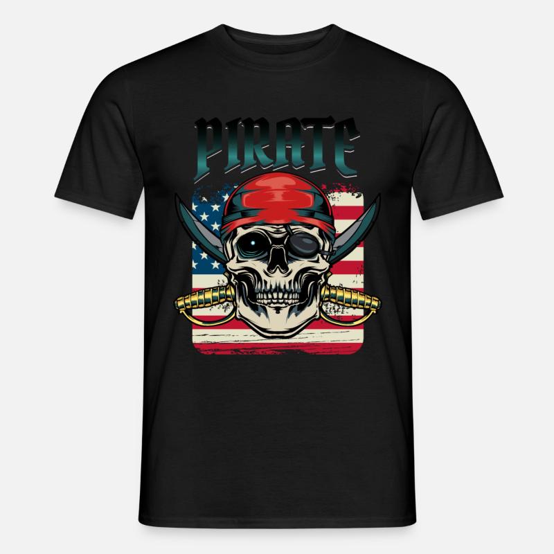 Pirat - Männer T-Shirt - Schwarz