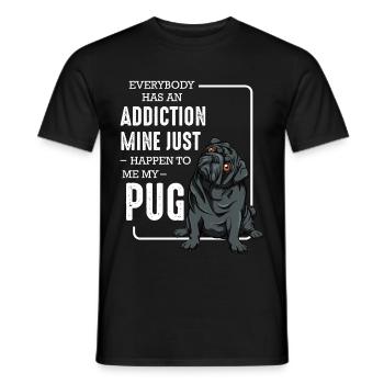 Mops - Männer T-Shirt - Schwarz - Vorne - AI Model Male 178 light (178cm)