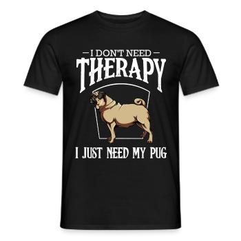 Mops - Männer T-Shirt - Schwarz - Vorne - AI Model Male 178 light (178cm)