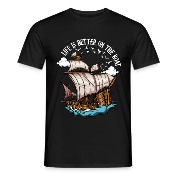 navigation à voile - T-shirt homme - noir - Devant - AI Model Male 178 light (178cm)