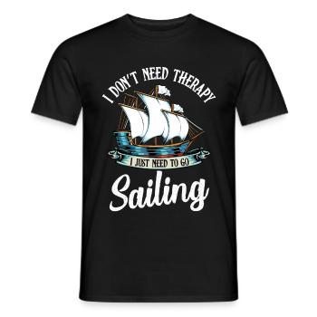 navigation à voile - T-shirt homme - noir - Devant - AI Model Male 178 light (178cm)