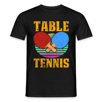Vintage Retro Style Table Tennis Gift Idea - Men's T-Shirt - black - Front - AI Model Male 178 light (178cm)