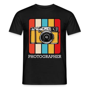 photographer - Men's T-Shirt - black - Front - AI Model Male 178 light (178cm)