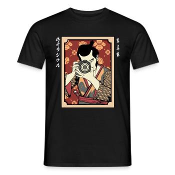 photographer - Men's T-Shirt - black - Front - AI Model Male 178 light (178cm)