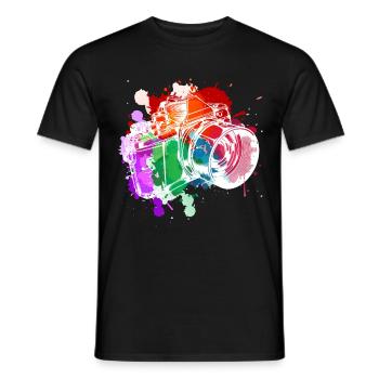 photographer - Men's T-Shirt - black - Front - AI Model Male 178 light (178cm)
