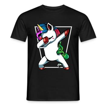 Dabbing Dab Unicorn Cute Mythical Creature Gift - Men's T-Shirt - black - Front - AI Model Male 178 light (178cm)