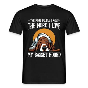 Basset Hound - Men's T-Shirt - black - Front - AI Model Male 178 light (178cm)