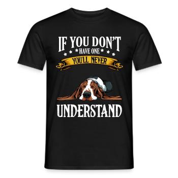 Basset Hound - T-shirt homme - noir - Devant - AI Model Male 178 light (178cm)